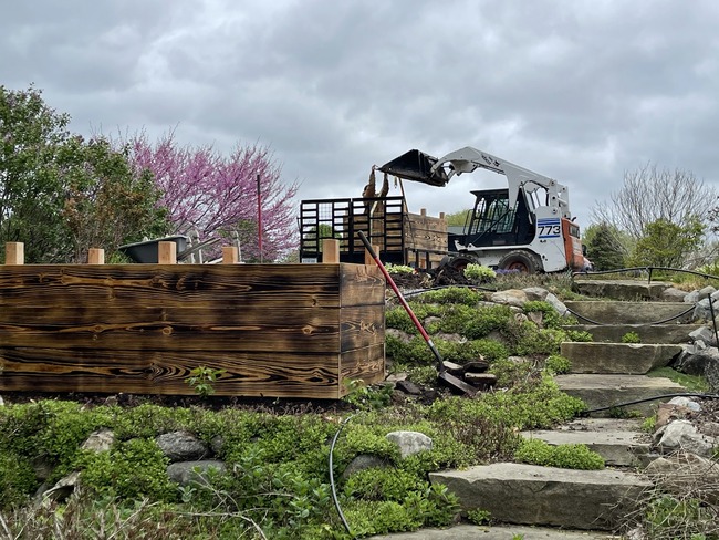 Stone stairs and landscaping